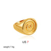 Stainless Steel Conch Croissant Glossy Spiral Twisted Chunky Open Rings for Women Summer Beach Holiday Jewelry - Image 8
