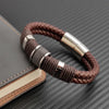 Vintage Multilayer Brown Leather Stainless Steel Men Bracelet Bead Bracelet Jewelry Male Wrist Bangle Christmas Gifts - Image 3