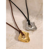 Geometric Pendant Necklace with Wax Cord and Metal Finish Options - Image 32
