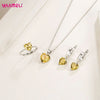 Silver Color Jewelry Gift Sets for Women Female Romantic Heart Zircon Huggie Earrings Pendant Necklace Ring - Image 14