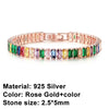Square Cubic Zirconia Tennis Bracelet 2.5mm or 4mm in Silver-Tone Gold-Tone and Rose Gold-Tone - Image 6