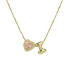 Delicate Heart Pink Zircon Mini Letter Pendant Necklace for Women Gold Plated Balloon Bubble Initial Alphabet Jewelry - Image 16
