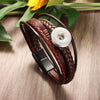 Punk Weave Magnet Buckle 117 Leather Bangle Fit 18mm Snap Button Bracelet Charm Jewelry For Women Men Gift - Image 1