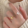 Silver Star Adjustable Rings For Women Wedding Vintage Jewelry Accessories Jewellery Argent - Image 1