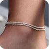 Silver Ankle Bracelets for Women Dainty Adjustable Layered Anklet Set Stackable Cuban Link Anklets Beach Jewelry - Image 1