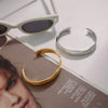 Versatile Stainless Steel Two Color Smooth Circle Bracelet Bangle Set For Women Jewelry Daily Wear - Image 4