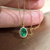 Simple and Elegant Green Cubic Zirconia Gold Color Necklace Women Wedding Anniversary Party Accessories Jewelry - Image 3