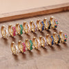 2PCS Stainless Steel Irregular CZ Zircon Hoop Earrings For Women 9mm Circle Round Small Huggie Cartilage Piercing Jewelry - Image 2