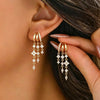 Gold Plated Drop Dangle Earrings Dainty Triple Huggie Earrings for Women CZ Drop Stud Earrings Jewelry - Image 3