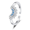 Sun and Moon Open Ring Adjustable Overlapping Wear Rings for Women Girls CZ Finger Jewelry Gifts - Image 7