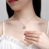 Silver Heart Shaped Necklace Bracelet Set for Women Vintage Korean Crystal Bracelets Set Party Jewelry - Image 2