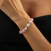 Boho Pink Zircon Heart Circular Imitation Pearl Pendant Necklace Sweet Stone Chain Style Girls Jewelry - Image 7