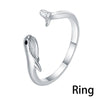 Silver Cube Zirconia Snake Ring Women Open Adjustable CZ Finger Ring Party Jewelry Necklace Clover Charm Love - Image 25