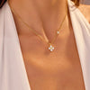 Silver Dainty Lucky CZ Leaf Necklace for Women Gold Plated Flowers Elegant Pendant Necklace Wedding Jewelry - Image 3