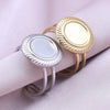 1/2pcs Mix Silver/Gold Color Oval Flower Sun Ring Stainless Steel Rings For Women Men Accessories Round Blank Cobochons Settings - Image 8