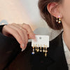 6Pcs/Set Gold Color Geometric Pendant Hoop Earrings for Women Crystal Star Heart Bow Drop Earring Cartilage Piercing Jewelry - Image 3