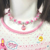 2pcs/set Cute Animal Cartoon pink candy Children's sweater necklace pearl bracelet for children gift - Image 1