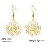 Lotus Flower Clear Zircon Dangle Earrings Stainless Steel Women Yoga Chakra Buddhism Jewelry Valentine Gift - Image 6