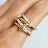 A Niche Two-Color Four-Ring Copper Jewelry Ring, Style, Stacking Artifact, Suitable For Young Wome Jewelry - Image 1