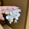 Handmade White Imitation Pearl Dangle Earrings for Women French Elegant Bridal Wedding Romantic Flower Tassel Pendant Earring K1 - Image 7