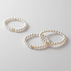 Silver Bead Pearl Chain Square Adjustable Ring for Women Classic Jewelry Minimalist Accessories - Image 3