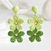 Bohemia Sweet Colorful Raffia Layered Flower Earrings for Women Girls Summer Handmade Rattan Knit Drop Earrings Holiday Jewelry# - Image 8