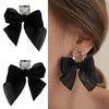 Jewelry Korean Sweet Black White Bowknot Women Earrings Sweet Fabric Lace Bow Drop Earrings Jewelry Gift - Image 1