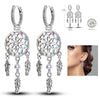 Silver Hoop Earrings For Woman Zircon Heart Shape Star Eardrop Earring Jewelry - Image 24