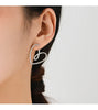 Modian 925 Sterling Silver Luxury Sparkling Clear CZ Line Hearts Stud Earrings For Women Wedding Party Jewelry Hypoallergenic