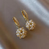 French Pearl Zircon Hoop Earrings for Women Delicate Summer Ball Dangle Earring Jewelry Gifts - Image 1