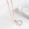Silver Deer Round Zircon 40-75CM Necklace For Women Wedding Engagement Charm Moonstone Pendant Jewelry - Image 1