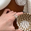 BF Club Silver Rings For Women Open Minimalist Retro Heart Ring Creative Jewelry - Image 5