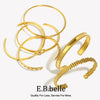 Open Series Hollowed Heart Zircon Hammered Bracelet Satinless Steel Women's Jewelry Gift - Image 1
