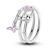 Charms Spring Silver Color Rings Pink Heart Shaped Zircon Cat Rings For Woman Romantic Wedding Engagement Jewelry Gifts - Image 14