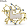 Zodiac Sagittarius Brooch Pins Acrylic Knight Horse Arrow Badge Jewelry - Image 2