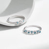 Silver Eternity Band Paraiba Color CZ Ring Mint Green Stackable Rings For Women Jewelry - Image 4