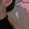 Imitation Pearl Long Tassel Ear Cuff Earring Zircon C Shape Ear Clips No Piercing Earrings Beads Snake Chain Earclip Jewelry - Image 4