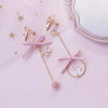 Kawaii Clip on Earrings No Piercing Cute Cat Butterfly Bunny Asymmetric Ear Clips Pink Sweet Sakura Style Ear Jewelry for Women - Image 4