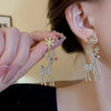 Christmas Tree Zircon Crystal Star Silver Color Earrings Stud Dangle Xmas Jewelry Women Party Gift - Image 7