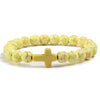 8mm Beads Religious Cross Bracelet for Women Men Natural Turquoise Stone Elastic Link Prayer Bracelet for Boy Girls - Image 7