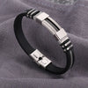 Stainless Steel Bracelets Men Wrist Band Black Grooved Rudder Silicone Mesh Link Insert Punk Wristband Casual Bangles - Image 7