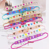 Adjustable Multicolor Heart Bead Bracelet with Woven Pattern - Image 48