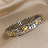Stainless Steel Heart Love Adjustable Bangles for Women Elasticity Bracelets Multiple Styles Wrist Jewelry - Image 4