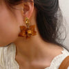 Bohemian Colorful Acrylic Flower Pendant Earrings For Women Girls Exaggerated Metal Petal Temperament Earrings Jewelry - Image 3