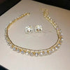 Crystal Necklace Earrings Set Pink ABcolourful Necklace for Women Weddings Party Jewelry Sets Accessories - Image 9