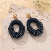 Oval Half String Half Beads Drop Earrings for Women Handmade Crystal Beads Earrings Big Long Earrings Jewelry - Image 7