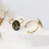 Stainless Steel Dried Flower Oval Rings For Women Eternal Flower Open Finger Ring Jewelry Wedding Band Gift - Image 4