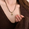 Sun Star Zircon Necklace for Women Vintage Leather Necklace Double Layered Pendant Chain Choker Jewelry - Image 9