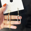 Letter D Asymmetric Long Tassel Zircon Earrings For Women Korean Sparkling Earrings Jewelry Party Gifts - Image 21