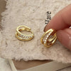 Silver Hoops Earrings for Women Simple Irregular Versatile Round Circle Earrings Prevent Allergy Jewelry Party Gift - Image 13